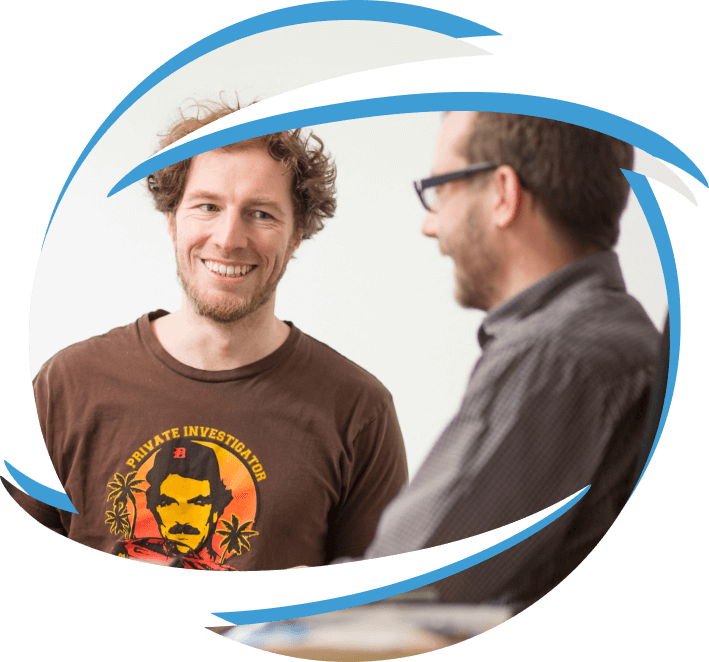Two Keen employees smiling