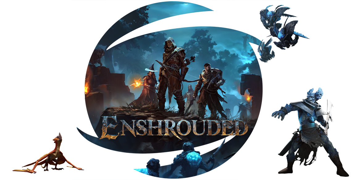 Enshrouded Key Art in Keen Logo