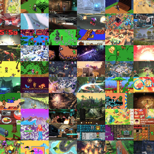 Multiple game covers in a collage