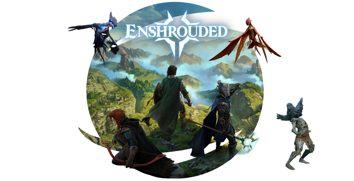 Enshrouded Key Art in Keen Logo